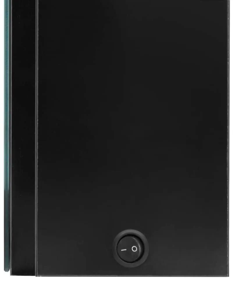 Καθρέφτης Μπάνιου με Ντουλάπι &amp; LED Λαμπερό Μαύρο 80x12x68 εκ. - Μαύρο