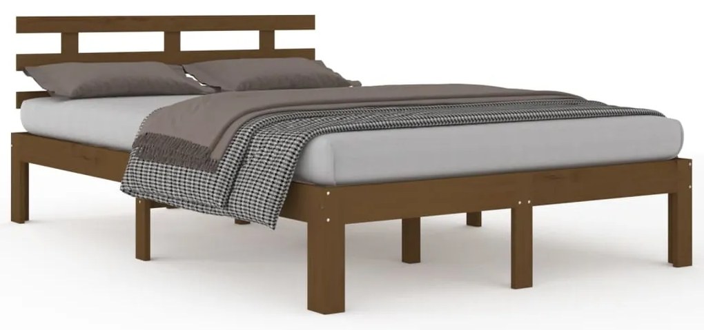 vidaXL Πλαίσιο Κρεβατιού Μελί 150 x 200 εκ. Μασίφ Ξύλο King Size