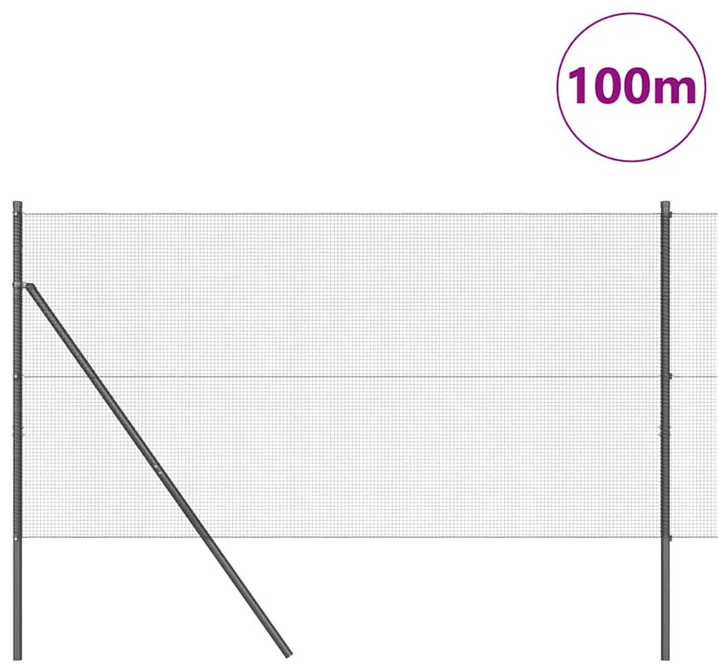 vidaXL Φράχτης με Στήλες. Γκρι 1 x 100 m Ατσάλι