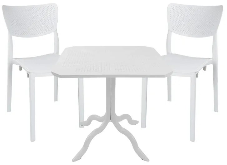 Τραπεζαρία Groovy-Ignite σετ 3τεμ PP λευκό 80x80x74,5εκ. 80x80x74.5 εκ.