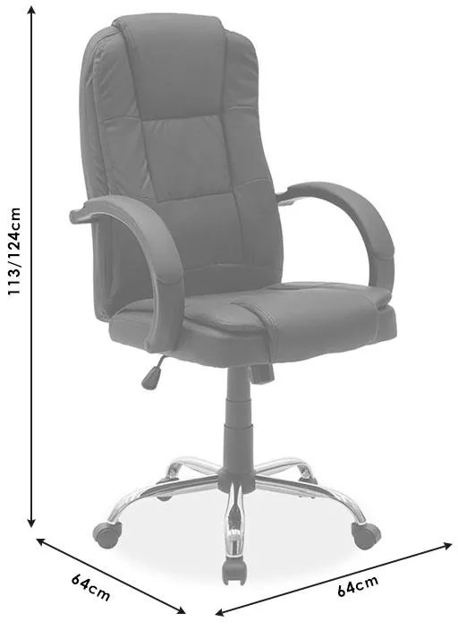 Καρέκλα γραφείου διευθυντή Cara pu χρώμα μαύρο 64x64x113 εκ.