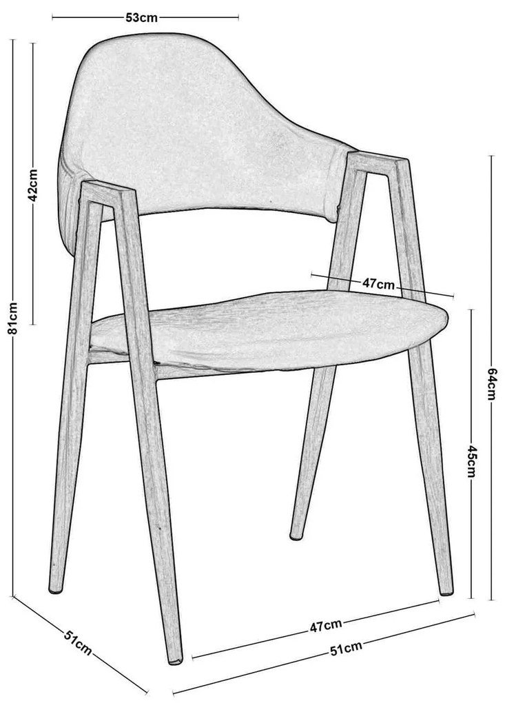 Πολυθρόνα 25x25mm DELTA Μεταλ.Καρυδί/PU Μαύρο (Σετ 2 ΤΕΜ)