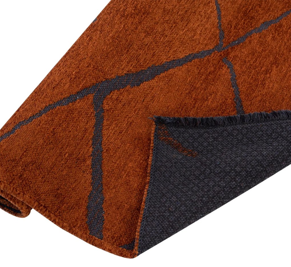 Χαλί σαλονιού CALLISTO C7674.04 με Κρόσια Χάλκινο-Μαύρο 160x230 εκ. 160x230x1 εκ.