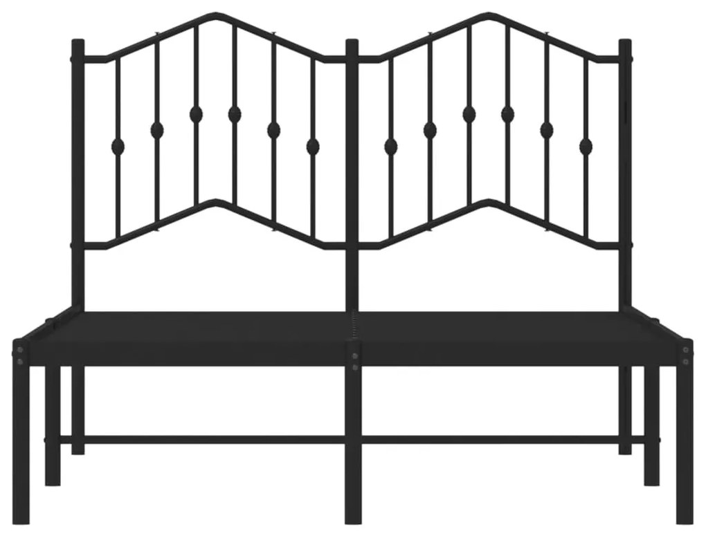 vidaXL Πλαίσιο Κρεβατιού με Κεφαλάρι Μαύρο 120 x 200 εκ. Μεταλλικό