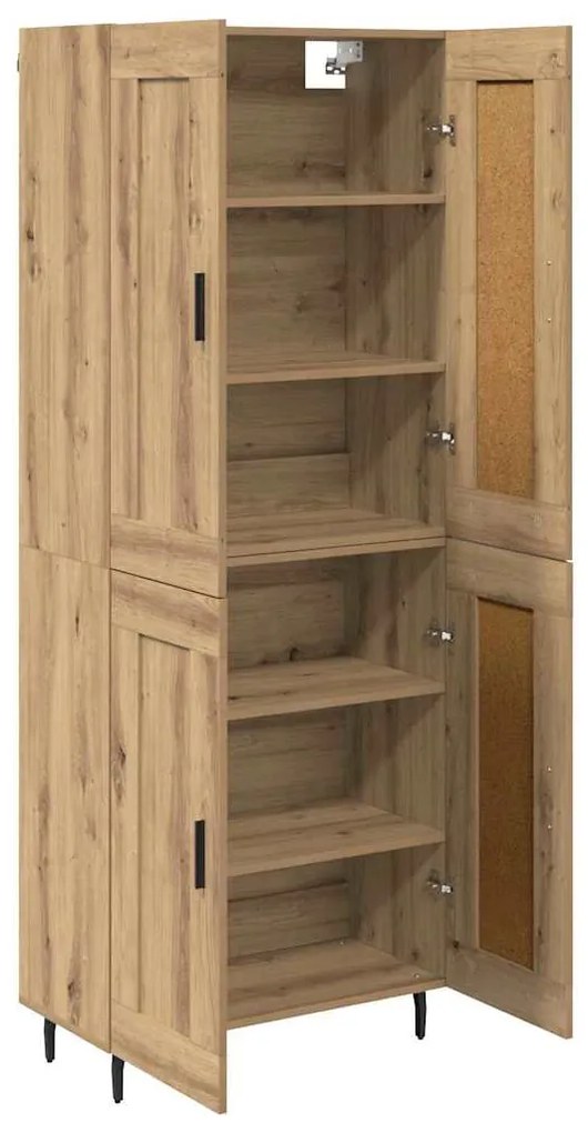 vidaXL Highboard 2 pcs Artisan Oak Σύνθετο Ξύλο και Γυαλί