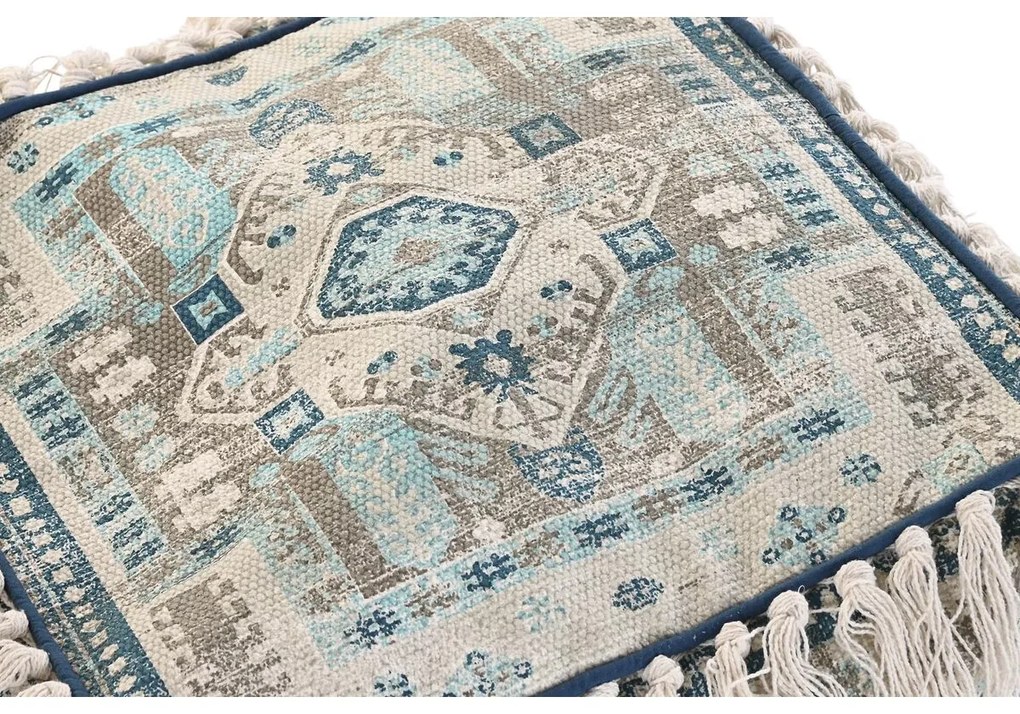 Puff DKD Home Decor Casablanca Μπλε Κρόσσια 40 x 40 x 40 cm