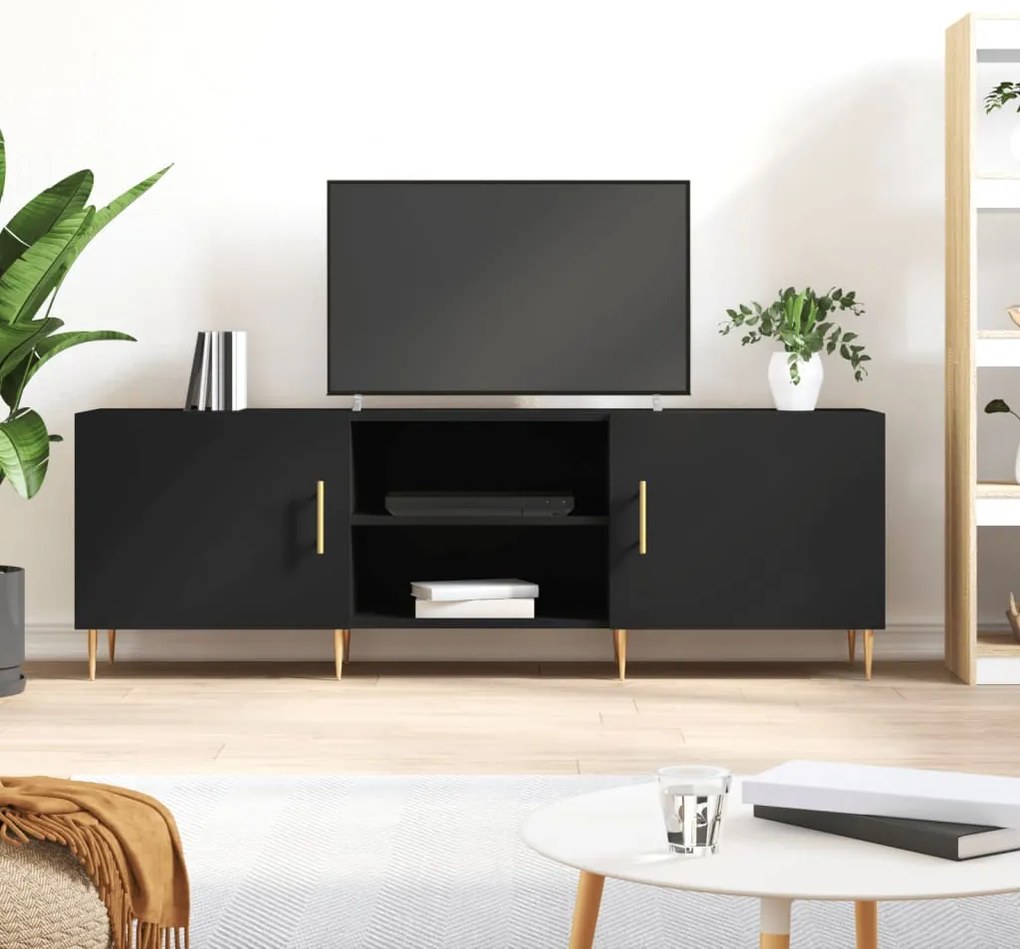 vidaXL Έπιπλο Τηλεόρασης Μαύρο 150x30x50 εκ. Επεξεργασμένο Ξύλο