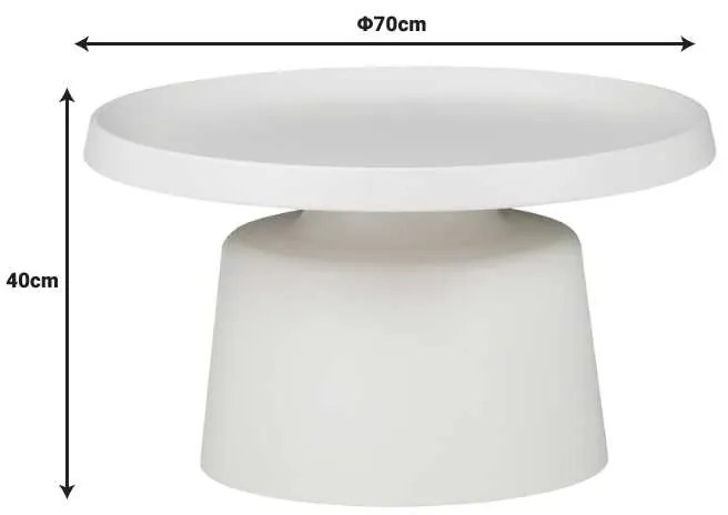 Τραπέζια σαλονιού Ginoze Inart σετ 2τεμ μέταλλο σε λευκή απόχρωση