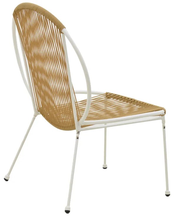 Καρέκλα Dapper pakoworld λευκό μέταλλο-pe φυσικό 64.5x74.5x76εκ