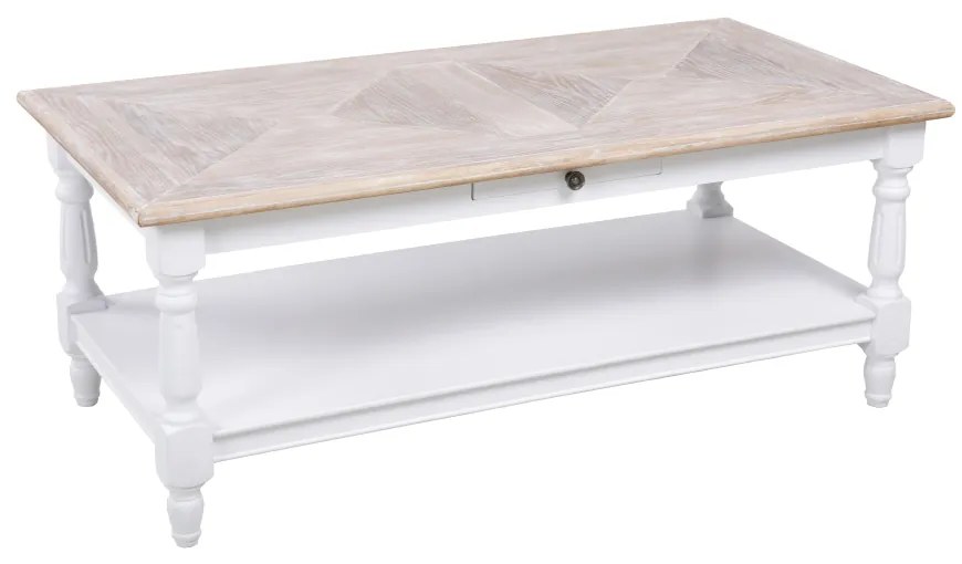 HISTORY COFFEE TABLE ΛΕΥΚΟ ΦΥΣΙΚΟ 125x64xH50cm - 04-0689 - 04-0689