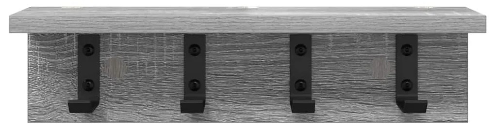 vidaXL Τοίχου Κρεμάστρα με ράφι Γκρι sonoma 40 x 10.5 x 10.5 εκ