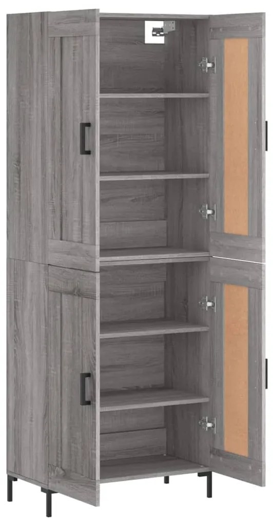 vidaXL Ντουλάπι Γκρι Sonoma 69,5 x 34 x 180 εκ. Επεξεργασμένο Ξύλο