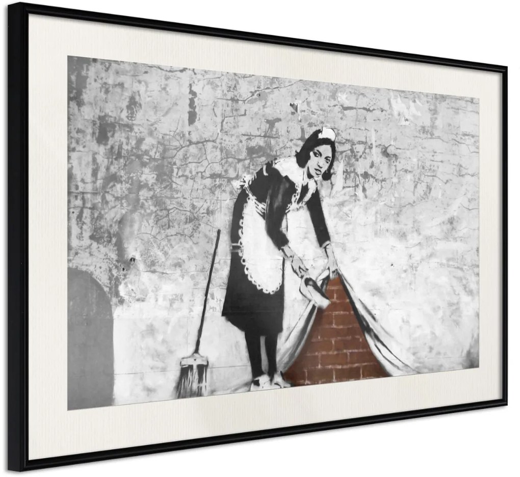 Αφίσα - Banksy: Sweep it Under the Carpet - 30x20 - Μαύρο - Με πασπαρτού