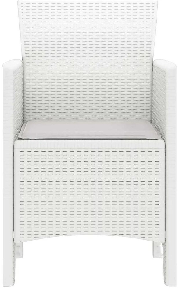 vidaXL Καρέκλες Κήπου με Μαξιλάρια 4 pcs Λευκό 53 x 49 x 85 εκ.