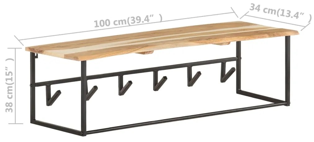 ΚΡΕΜΑΣΤΡΑ LIVE EDGE 100 X 34 X 38 ΕΚ. ΑΠΟ ΜΑΣΙΦ ΞΥΛΟ ΑΚΑΚΙΑΣ 320250