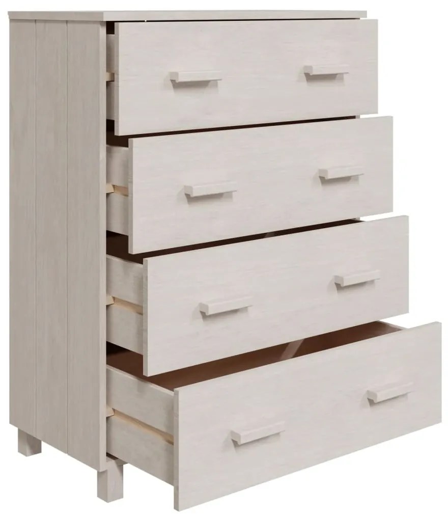 vidaXL Συρταριέρα HAMAR Λευκή 79 x 40 x 103,5εκ. από Μασίφ Ξύλο Πεύκου