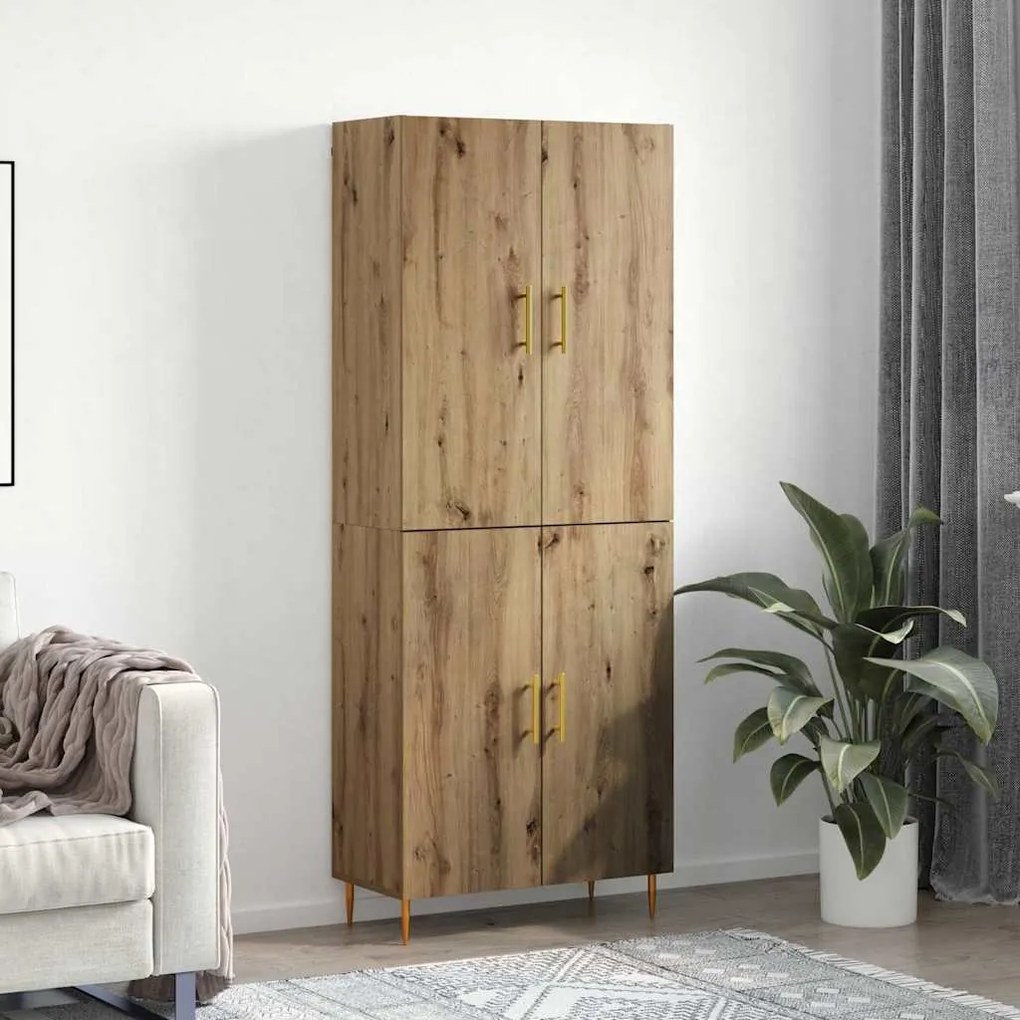vidaXL Highboard artisan δρυς 69.5 x 34 x 180 εκ. Επεξεργασμένο ξύλο