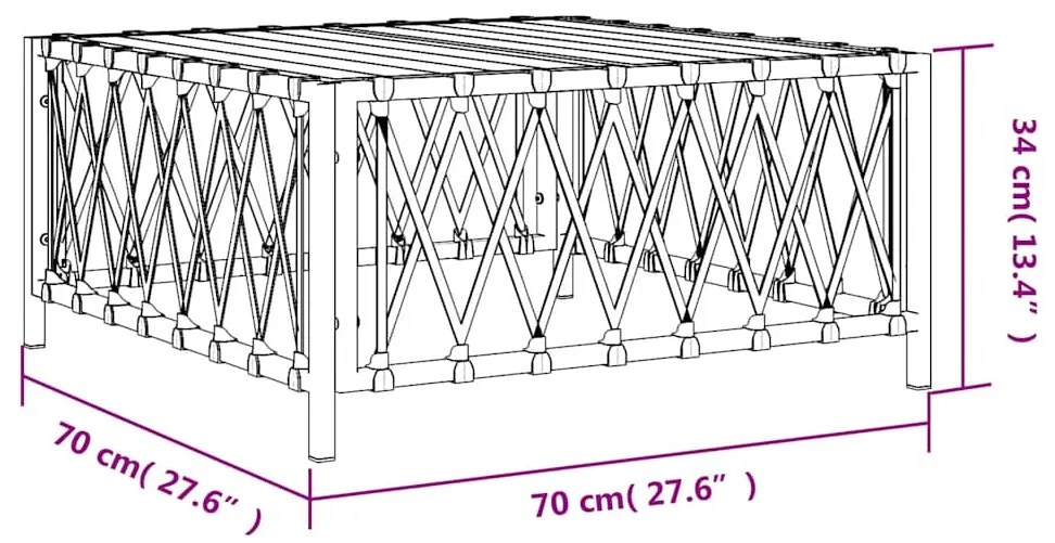 vidaXL Τραπέζι Κήπου Ανθρακί 70 x 70 x 34 εκ. από Πλεγμένο Ύφασμα