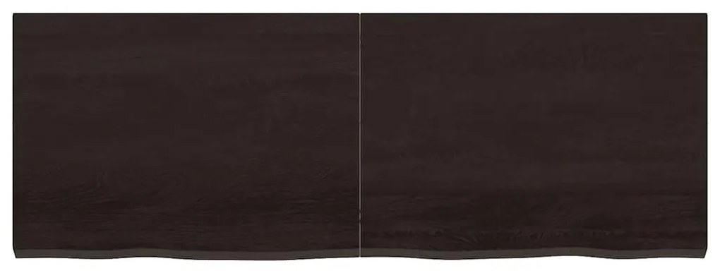 vidaXL Ράφι Τοίχου Σκούρο Καφέ 140x50x(2-4) εκ. Επεξ. Μασίφ Ξύλο Δρυός