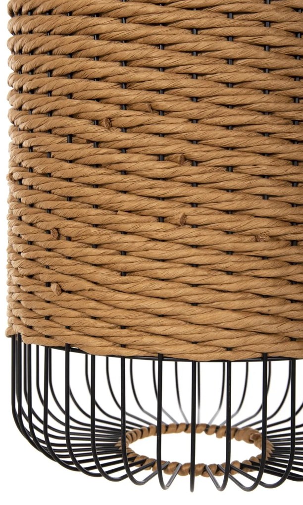 Φωτιστικό Οροφής C4340 Paper Rope Μπέζ - Μέταλλο Μαύρο Φ26x120Υεκ. 26x26x120 εκ.
