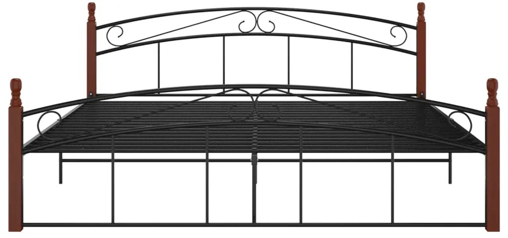 vidaXL Πλαίσιο Κρεβατιού 180 x 200 εκ. Μέταλλο/Μασίφ Ξύλο Δρυός