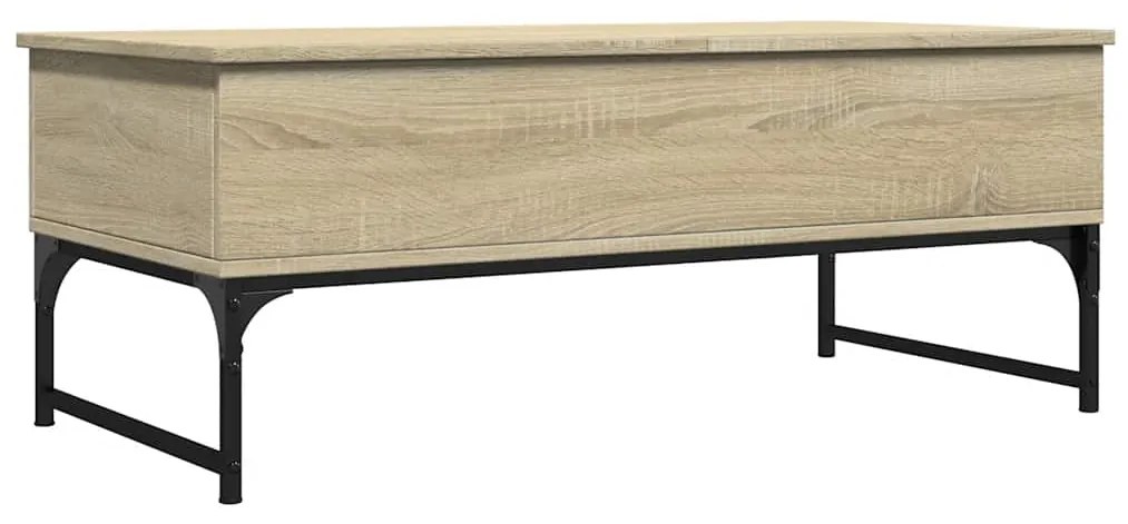 vidaXL Τραπεζάκι Σαλονιού Sonoma Δρυς 100x50x40 εκ. Επ. Ξύλο & Μέταλλο