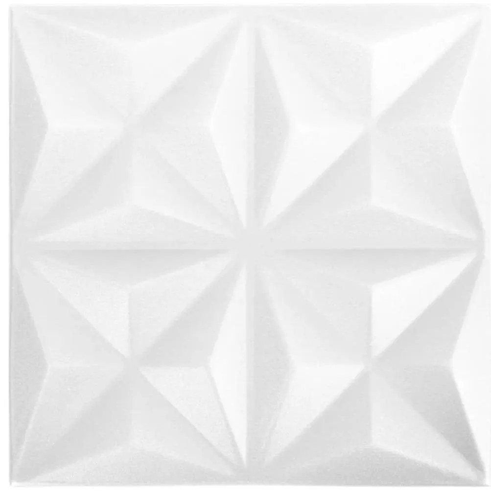 vidaXL Πάνελ Τοίχου 3D 48 τεμ. Λευκό Origami 50 x 50 εκ. 12 μ²