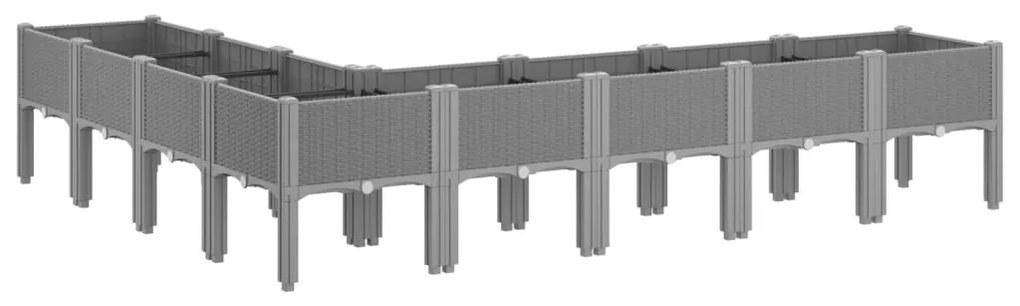 vidaXL Ζαρντινιέρα Κήπου με Πόδια Αν. Γκρι 200x160x42 εκ. Πολυπροπ.