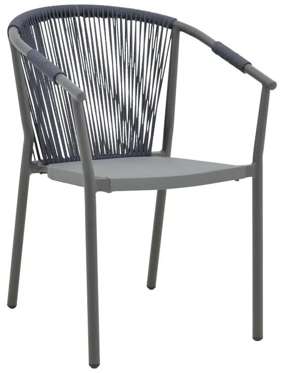 Καρέκλα - Πολυθρόνα Convince αλουμινίου στοιβαζόμενη με γκρι σκελετό-textilene-pe rattan 56x63x82 εκ. 56x63x82 εκ.