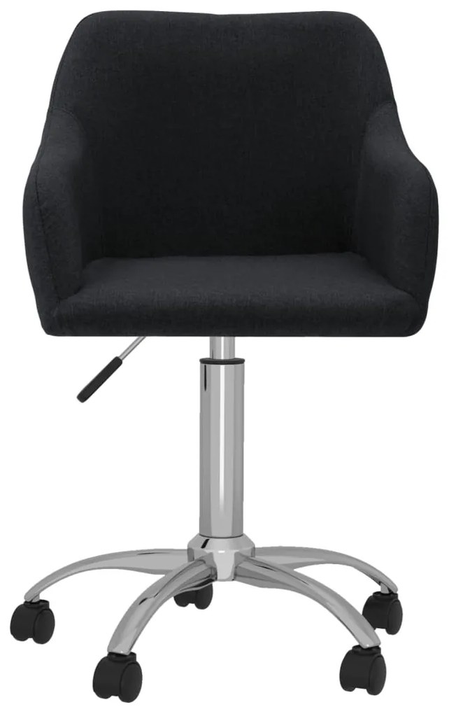 vidaXL Καρέκλες Τραπεζαρίας Περιστρεφόμενες 2 τεμ. Μαύρες Υφασμάτινες