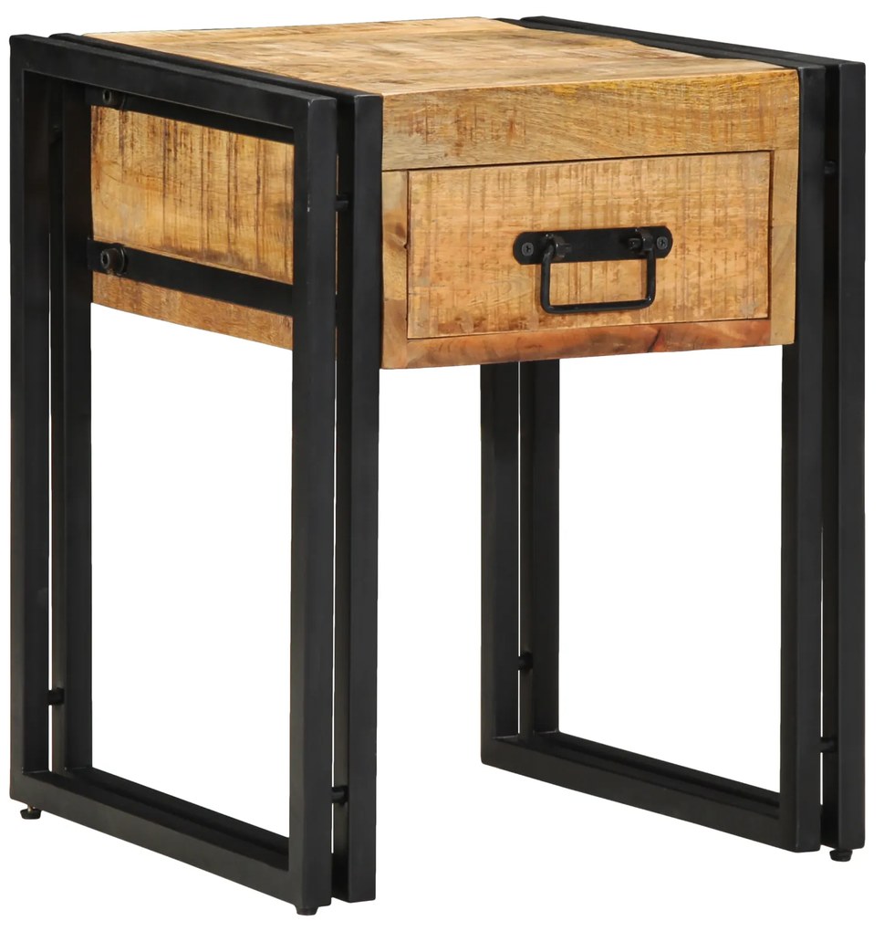 vidaXL Τραπέζι Δίπλα 40x40x50 εκ. Μασίφ Ανώμαλο Ξύλο Μάνγκο
