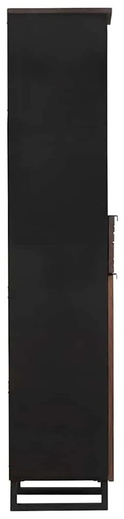 vidaXL Ντουλάπι Μπάνιου Ριγέ Καφέ 38 x 33 x 160 εκ. Μασίφ ξύλο μάνγκο