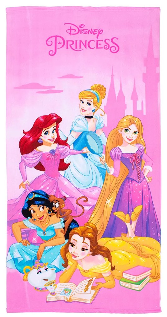 Παιδική Πετσέτα Θαλάσσης Microfiber (70x140) Dimcol Princess 73 Pink