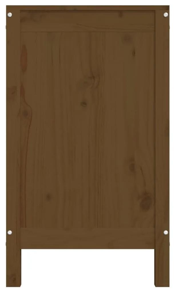 Καλάθι Ρούχων Καφέ μελί 88,5x44x76 εκ από Μασίφ Ξύλο Πεύκου - Καφέ