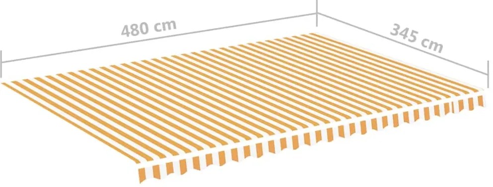 vidaXL Τεντόπανο Ανταλλακτικό Κίτρινο / Λευκό 5 x 3,5 μ.