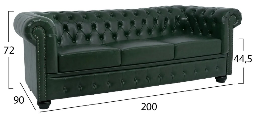 ΚΑΝΑΠΕΣ 3ΘΕΣΙΟΣ T.CHESTERFIELD HM3009.08 ΤΕΧΝΟΔΕΡΜΑ ΚΥΠΑΡΙΣΣΙ 208x90x73 εκ.