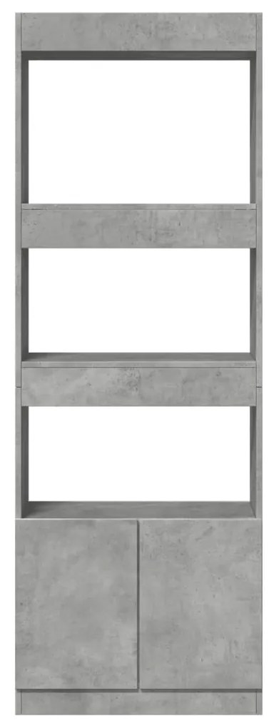 vidaXL Ντουλάπι Γκρι Σκυρ. 63x33x180 εκ. από Επεξεργασμένο Ξύλο