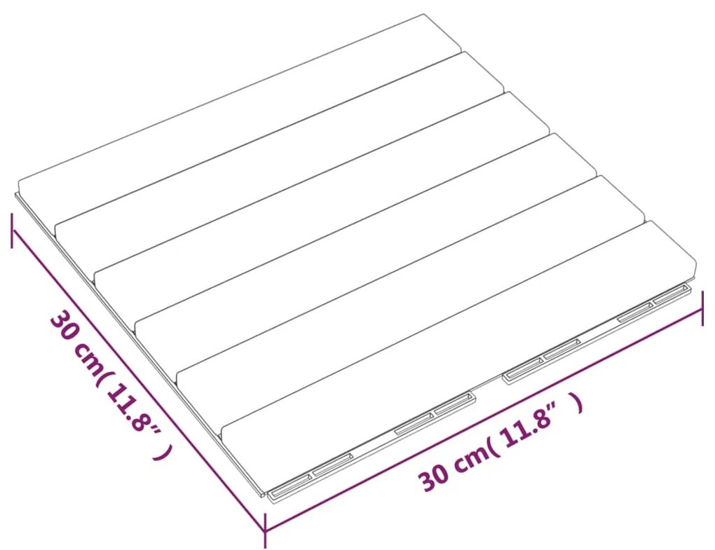 Πλακάκια Deck Κάθετο Σχέδιο 10 τεμ. 30x30 εκ. Μασίφ Ξύλο Teak - Καφέ