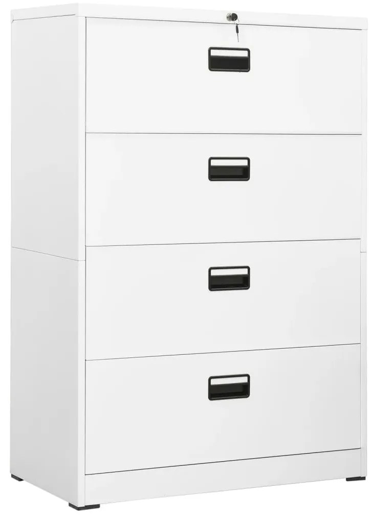 vidaXL Αρχειοθήκη Λευκή 90 x 46 x 134 εκ. από Ατσάλι