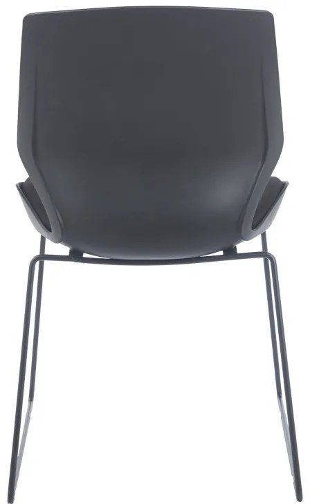 Καρέκλα επισκέπτη Genuine pakoworld PP-PU σε μαύρη απόχρωση με μαξιλάρι 47x52x85εκ