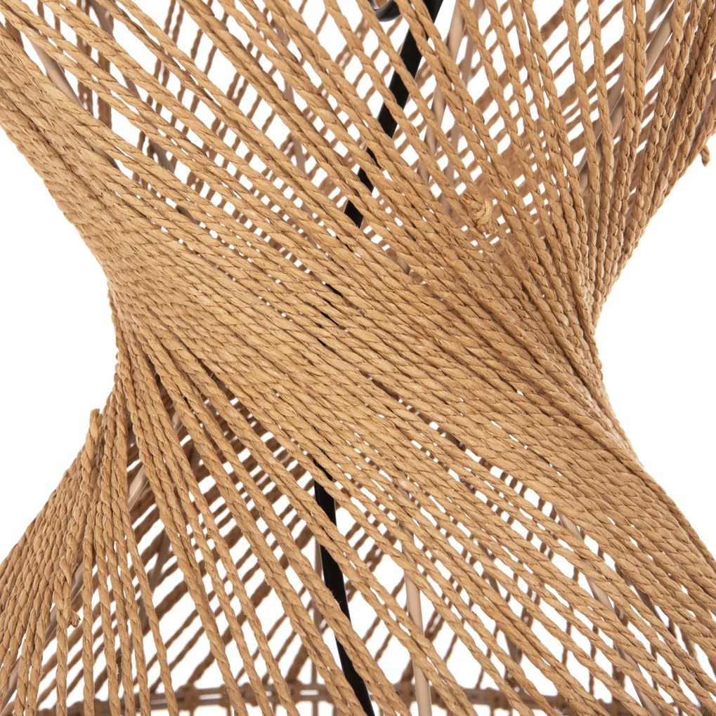 Φωτιστικό Δαπέδου Μέταλλο-Paper Rope Σε Καφέ-2 Λάμπες Φ30x134Υεκ.