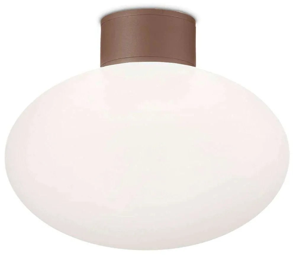 Φωτιστικό Οροφής - Πλαφονιέρα Clio 326795 Φ9x4cm 1xE27 42W Coffee Ideal Lux Αλουμίνιο, Πλαστικό