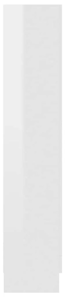 vidaXL Βιτρίνα Γυαλιστερό Λευκό 82,5 x 30,5 x 150 εκ. Επεξ. Ξύλο