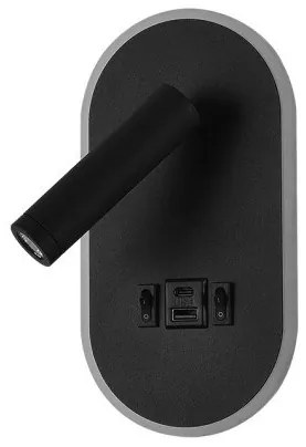 Απλίκα Φωτιστικό Τοίχου LED 3W IP20 3000K Μαύρο 43041-Black Inlight-43041-Black-Μαύρο 43041-Black