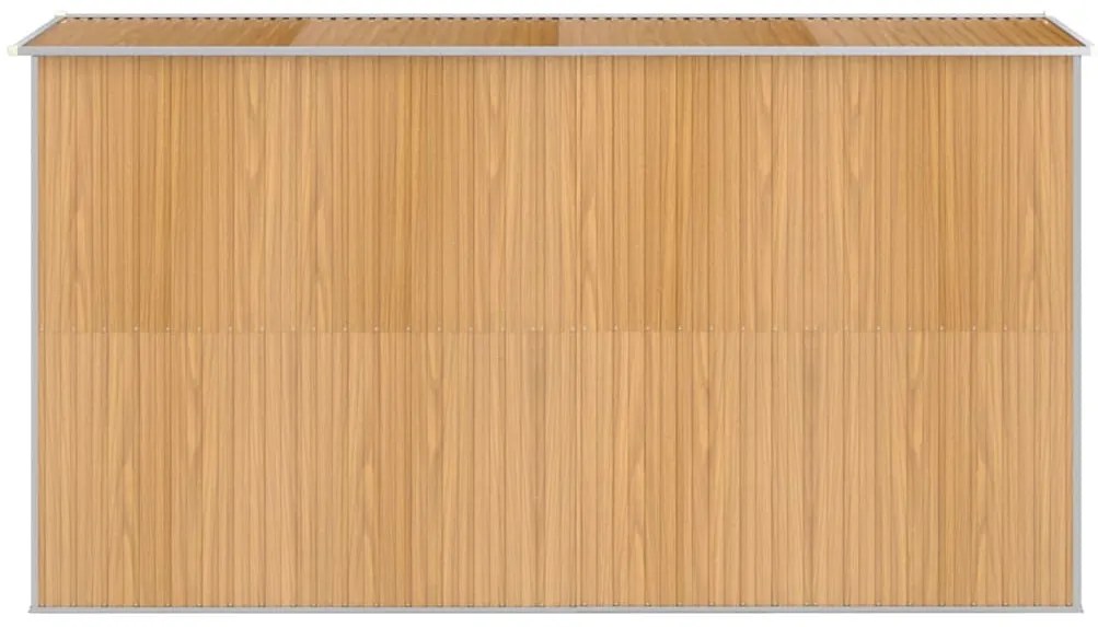 vidaXL Αποθήκη Κήπου Ανοιχτό καφέ 192x357x223 εκ. Γαλβανισμένο Ατσάλι