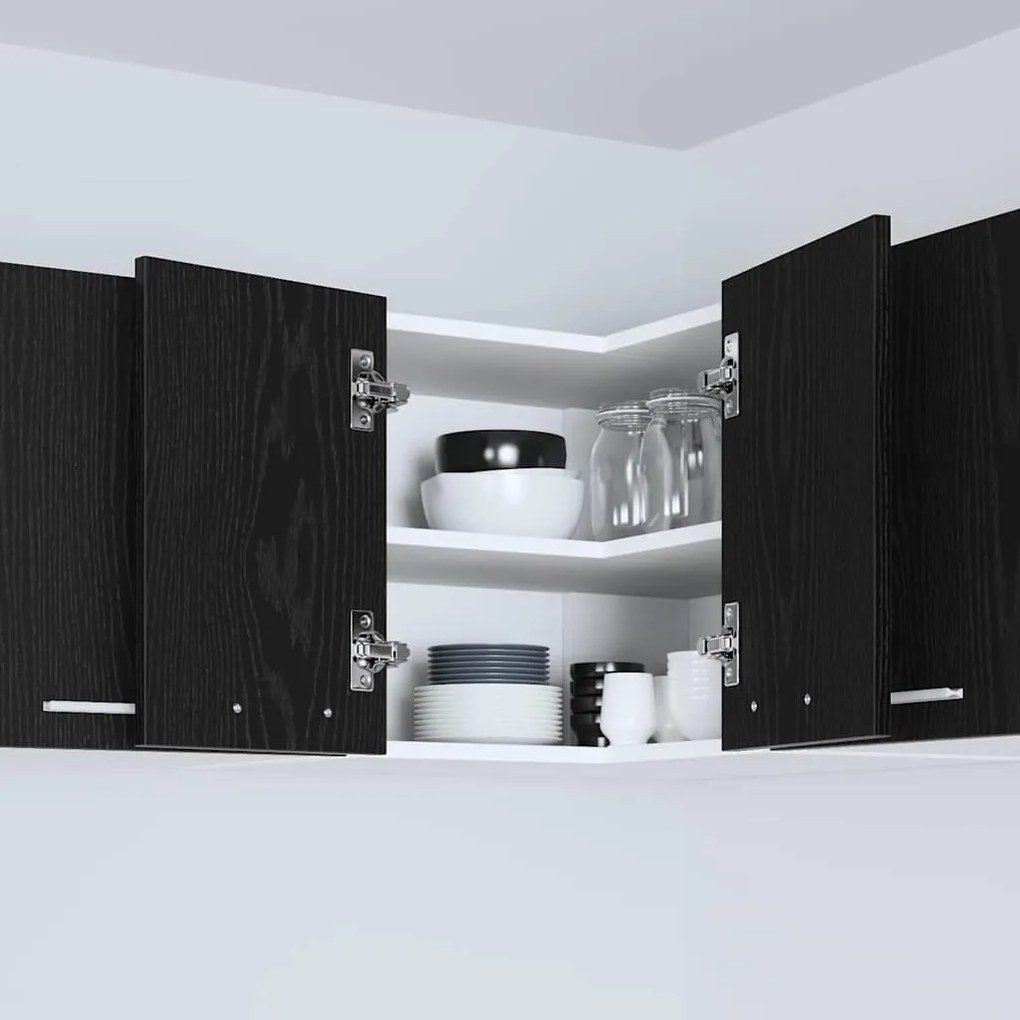 vidaXL Κρεμαστό ντουλάπι Μαύρος Δρυς και Λευκό 57 x 57 x 40 εκ.