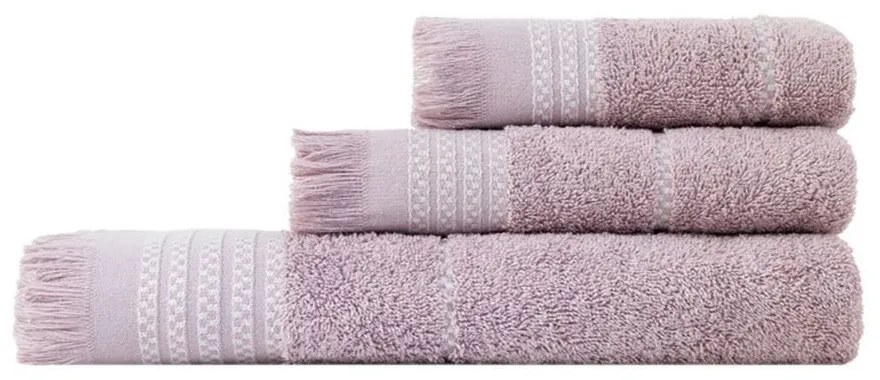 Πετσέτες Plush (Σετ 3τμχ) Dusty Lilac Nima Towels Set 70x140cm 100% Βαμβάκι