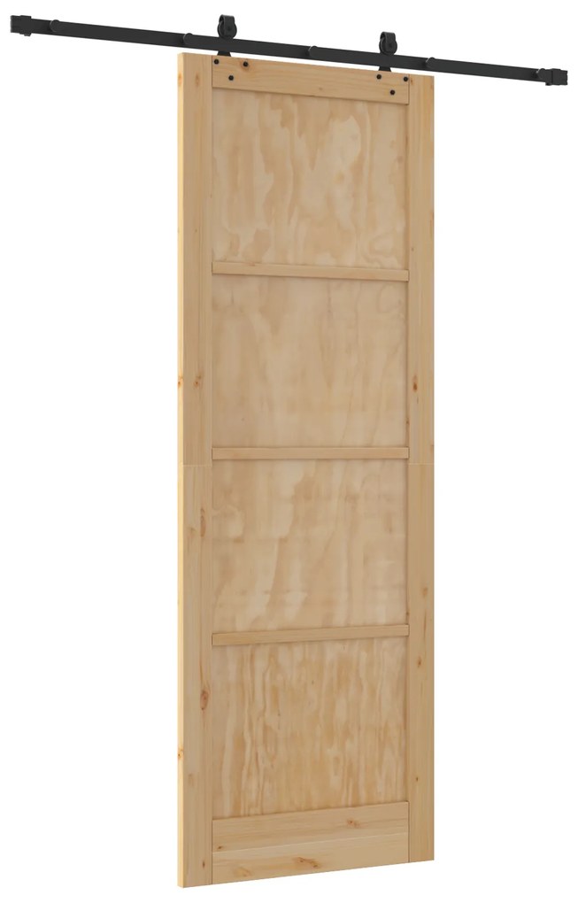 vidaXL Πόρτα  Συρόμενη με Σετ Εξαρτημάτων 83x232 cm Συμπαγές Ξύλο Πεύκου