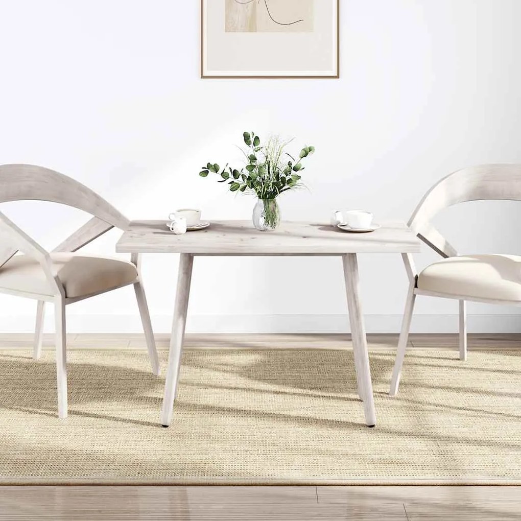 vidaXL Επιφάνεια Τραπεζιού Ορθογ. Λευκή 110x55x2,5 εκ. από Μασίφ Πεύκο