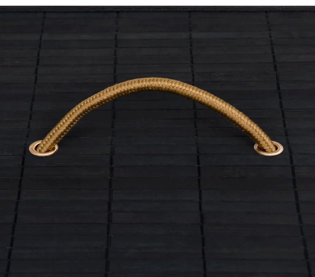 vidaXL Καλάθι Άπλυτων με 1 Τμήμα Μαύρο 83 Λίτρα από Μπαμπού